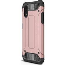 Microsonic Samsung Galaxy A01 Kılıf Rugged Armor Rose Gold