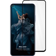 Microsonic Huawei Nova 5T Tam Kaplayan Temperli Cam Ekran Koruyucu Siyah