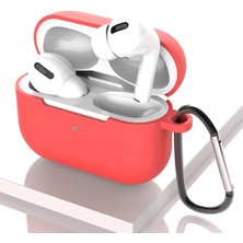 Ally Apple Airpods Pro İnce Slim Silikon Kılıf + Anahtarlık AL-31687 Kırmızı