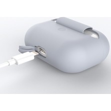 Ally Apple Airpods Pro İnce Slim Silikon Kılıf + Anahtarlık AL-31687 Gri