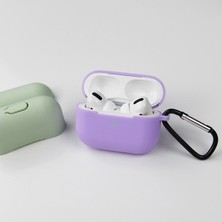 Ally Apple Airpods Pro İnce Slim Silikon Kılıf + Anahtarlık AL-31687 Mor