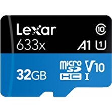 Lexar 32GB 633X MicroSDHC UHS-I 4K UHD V10 U1 A1 C10 100MB/sn Hafiza Kart  (Blue Series)