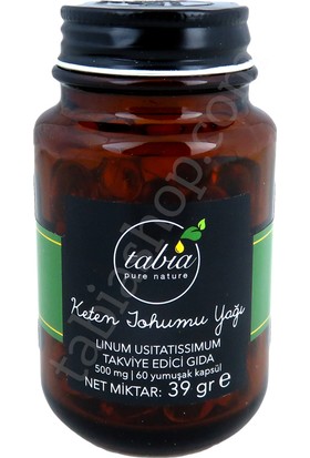 Tabia Keten Tohumu Yağı Kapsülü 500 Mg (60 Kapsül)