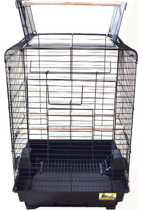 Qhpet Eurogold  Cage Papağan Kafesi Siyah 40,5X40,5X59,5 (4)