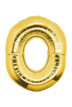 Acar Süs 0 Rakamı Altın Folyo Balon 40 Inch 90 cm