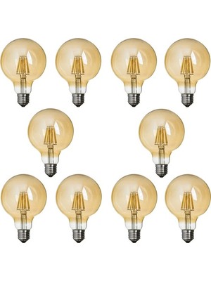 Edison G95 Flamanlı Rustik 4W LED Ampul Dekoratif Vintage Aydınlatma 10'lu