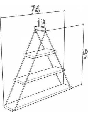 Umutpark Metal Ahşap Üçgen Duvar Raf