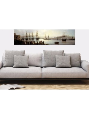 Tablosan Sivastopol'de Yelkenli Gemiler-Ayvazovsky Kanvas Tablo