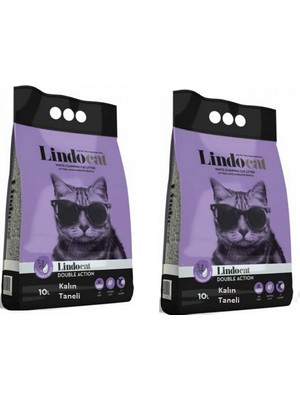 Lindocat Hijyenik Topaklaşan Lavantalı İnce Taneli Kedi Kumu 10 l x 2 Adet