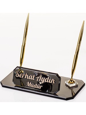 Ofistike Kabartma Yazılı Masa İsimlik Ofis Masa İsimliği - Delos