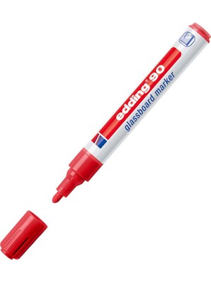 Edding Cam Tahta Kalemi E-90 Kırmızı 2-3 mm Yuvarlak Uç ile Yazı Tahtası İçin