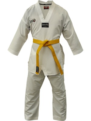 Dragon 10011 Beyaz Yaka Taekwondo Elbisesi + Beyaz Kuşak 190