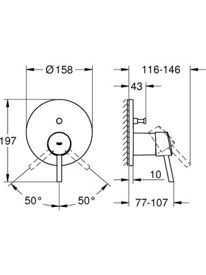 Grohe Concetto Ankastre Banyo Duş Bataryası 2 çıkışlı divertörlü- 24054001