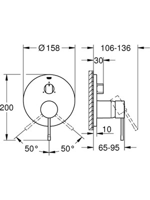 Grohe Essence Ankastre Banyo Duş Bataryası 3 çıkışlı divertörlü- 24092001