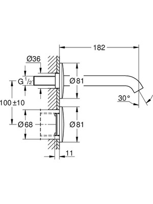 Grohe Fotoselli Duv. Ank. Lavabo Bat. Elekt. tek sugiriş 36447000