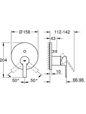 Grohe Lineare Ankastre Banyo Duş Bataryası 2 çıkışlı divertörlü- 24064001