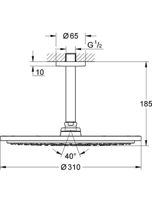 Grohe Rainshower Cosmopolitan Tepe Duşu 30 cm - 26067DA0