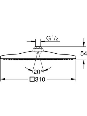 Grohe Rainshower Mono 310 Cube Tepe Duşu 1 Akışlı- 26568000