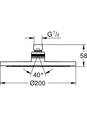 Grohe Tepe Duşu New Tempesta Krom 20 cm 27541001