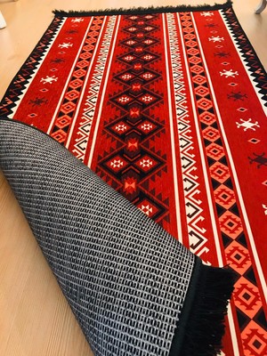 Halı Vagonu Pera Koleksiyonu HV908 Türkmen Desen Bordo Kilim