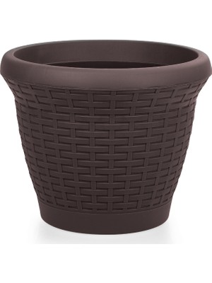 Serinova Hasır Saksı 15 LT Siyah 3'lü Takım