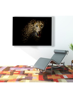 Ece Dizayn Leopar Cam Tablo 50 x 70 cm