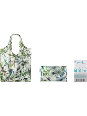 Panko Pankoplus+ Mini-Maxi Katlanabilir Alışveriş Çantası - Yeşil Desenli