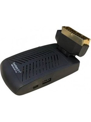 Botech Mini Uydu Alıcısı Scart Full HD DVB-S2 HDMI USB Destekli Eski ve Yeni TV Uyumlu Siyah