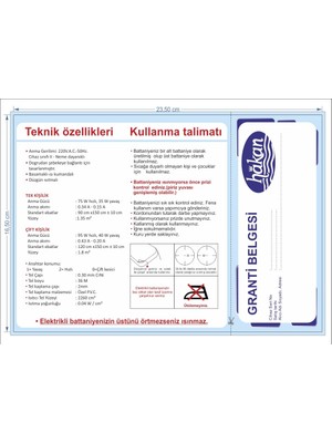 Hakan Welsoft Çift Kişilik Elektrikli Battaniye