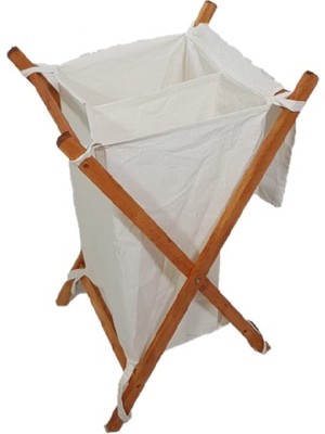 Mavienerji Ahşap Katlanır Çamaşır Sepeti Kirli Temiz Çamaşır Sepeti