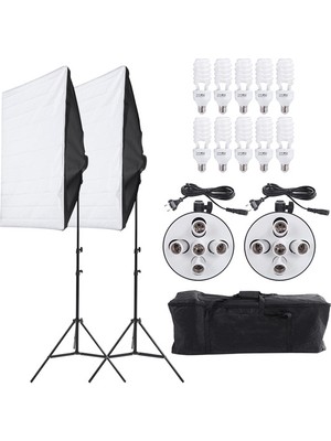 Deyatech Softbox 5 Duylu 2li Kit Lambalı Youtube Video & Fotoğraf 10 Adet 20 Watt Led Lamba