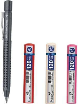 Faber-Castell Grip 2011 0.7 Versatil Kalem Kömür Grisi + 3 Adet 0.7 Min Uç