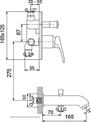 Newarc Smart Ankastre Banyo Bataryası Valfli Gagalı 142131