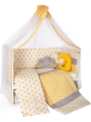 Bamgidoo 60 x 120 cm Bebek Uyku Seti Takımı 10 Parça - Sarı Yıldız