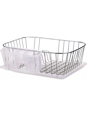 Evistro Tek Katlı Tabaklık Bulaşıklık Krom Kaşıklıklı