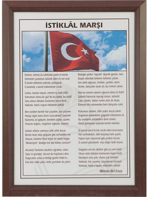 İnter 35x50 İstiklal Marşı Lamine Çerçeveli INT-825L