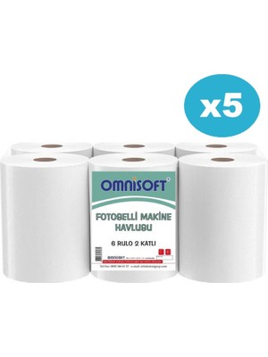 Omnisoft 21 cm Fotoselli Hareketli Kağıt Havlu 5 Koli 30 Rulo