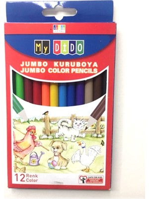 Südor Mydido Jumbo Kuruboya 12 Renkli Kalem Seti Çocuklar İçin Eğlenceli Boyama