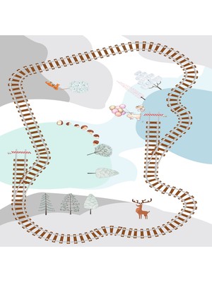 Soho Tren Rayları Çocuk Odası Halısı 50 x 80 cm