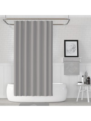 Zethome Jackline Banyo Duş Perdesi 0010 Gri Tek Kanat 180 x 200 cm