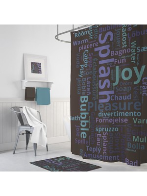 Zethome Tropik World Cloud Banyo Duş Perdesi Tek Kanat 180 x 200 cm