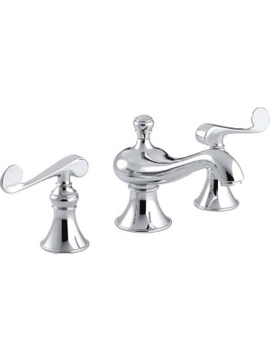 Kohler Revival Scroll Handle 3 Delikli Lavabo Bataryası Polished Krom