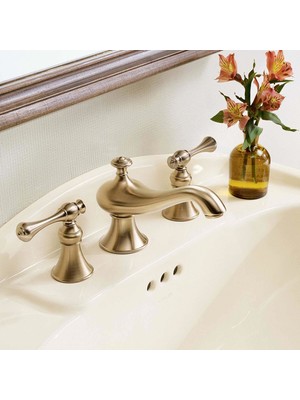 Kohler Revival Traditional Handle 3 Delikli Lavabo Bataryası Brushed Bronz