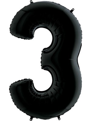 My Party Store Grabo Rakam Folyo Balon 40" 100 cm Siyah 3