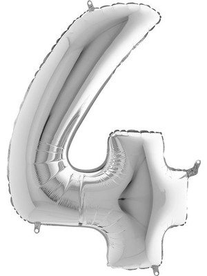 My Party Store Grabo Rakam Folyo Balon 40" 100 cm Gümüş 4