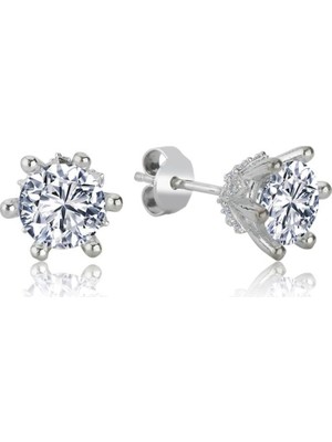 Mia Vento Barok 6 Tırnak Tektaş Gümüş Küpe