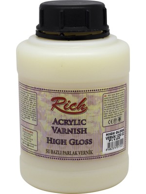 Rich Su Bazlı Parlak Vernik 1250 Cc Yüksek Koruma Ve Parlaklık Sağlayan Sanatsal Malzeme