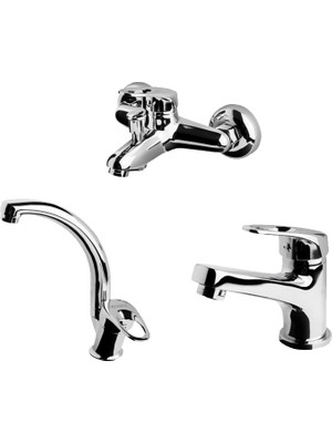 Newarc Smart Lavabo Eviye Banyo Batarya Seti 3'lü