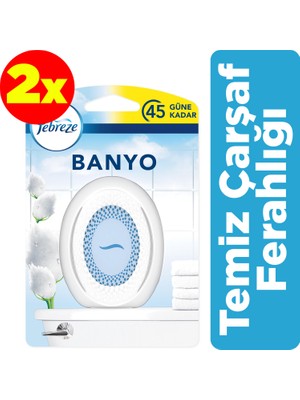 Febreze Hava Ferahlatıcı Banyo Oda Kokusu Temiz Çarşaf Ferahlığı x2
