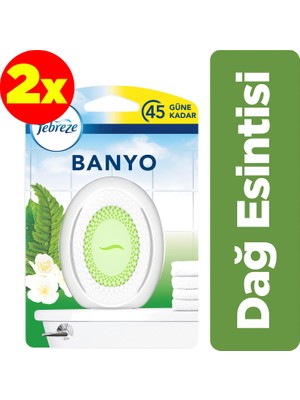 Febreze Hava Ferahlatıcı Banyo Oda Kokusu Dağ Esintisi x2